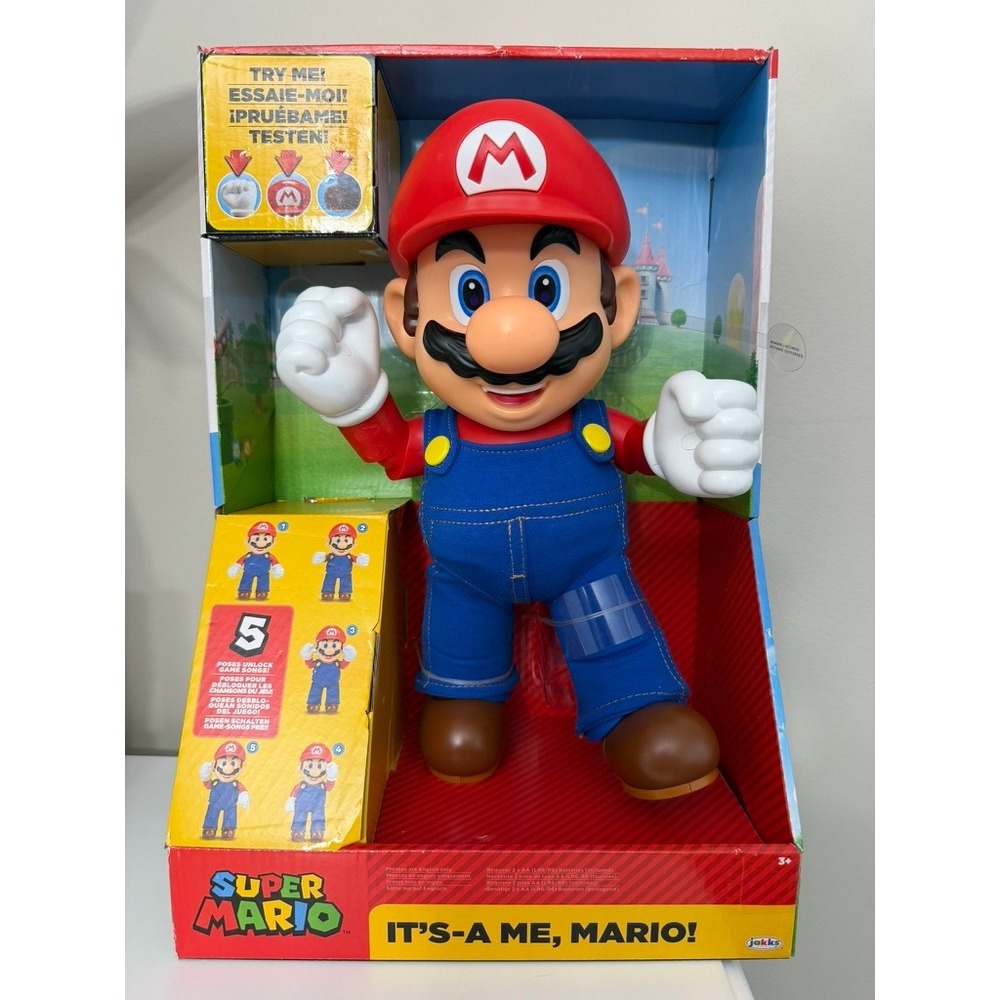 Jakks Pacific Super Mario Action Figure Unisex 12" Red Talking Interactive NWT